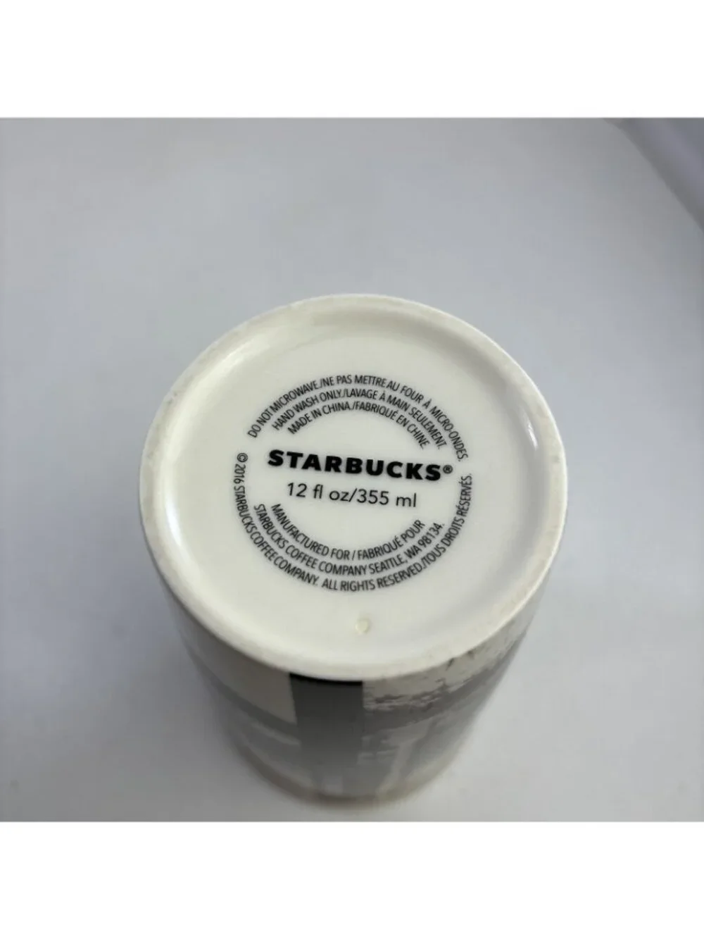 Starbucks 1912 Pike Street Seattle Ceramic Traveler 16 ounce Coffee Cup Tumbler